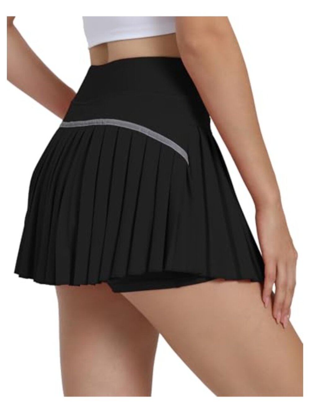 Pleated Tennis Skort with Built-in Shorts High Waist Athletic Golf Skirt